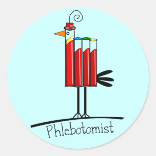 Phlebotomist "Blood Tube Bird" Gifts Classic Round Sticker