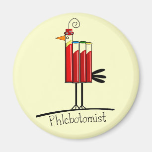 Phlebotomist "Blood Tube Bird" Gifts Magnet