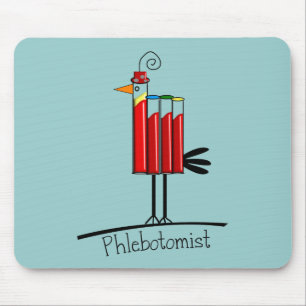 Phlebotomist "Blood Tube Bird" Gifts Mouse Mat