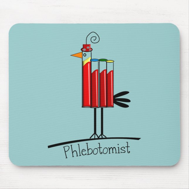 Phlebotomist "Blood Tube Bird" Gifts Mouse Mat (Front)