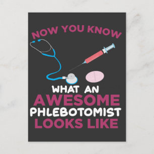 Phlebotomist Blood Venipuncture Vein Phlebotomy Postcard
