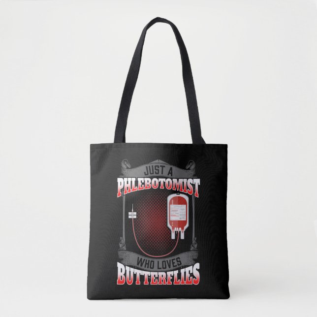 Phlebotomist Butterfly Blood Needle Phlebotomy Tote Bag (Front)