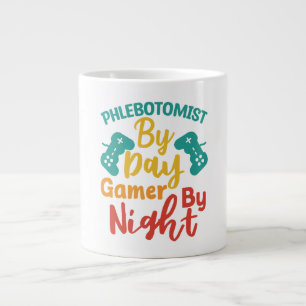 Phlebotomist By Day Gamer By Night Large Coffee Mug