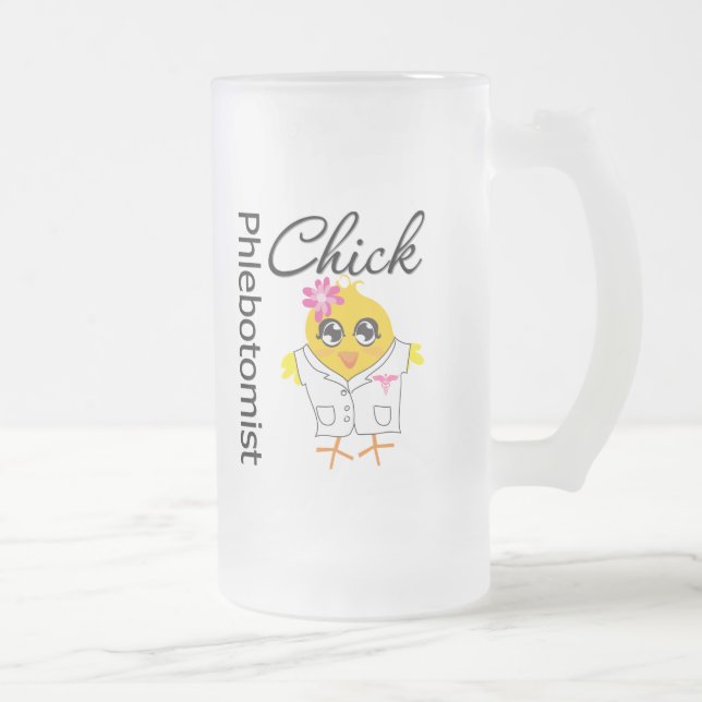Phlebotomist Chick Frosted Glass Beer Mug (Right)