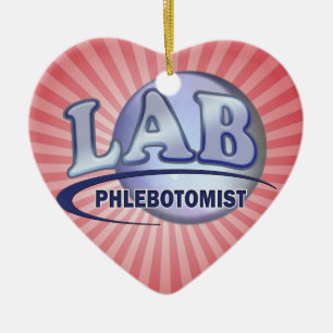 PHLEBOTOMIST Fun Blue LOGO Ceramic Tree Decoration