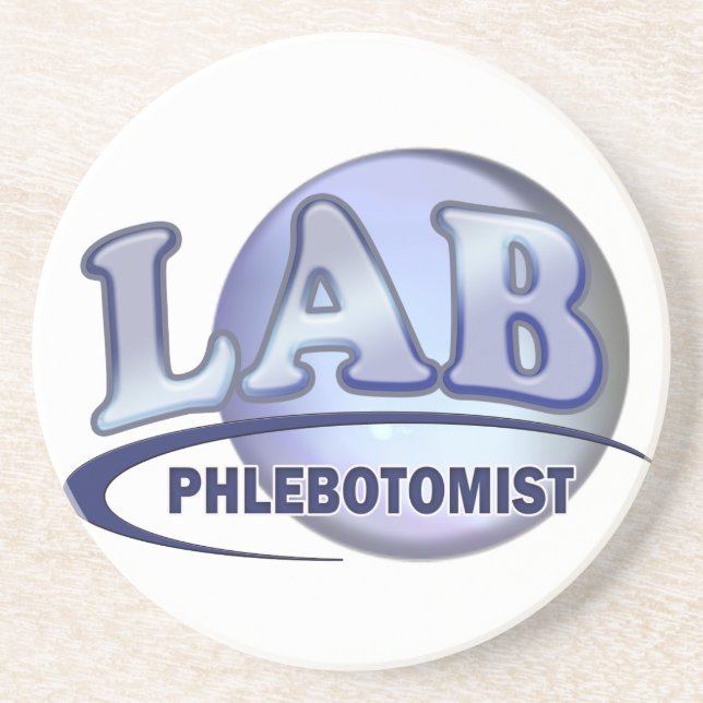 PHLEBOTOMIST Fun Blue LOGO Coaster (Front)