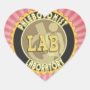 PHLEBOTOMIST LABORATORY BADGE LOGO HEART STICKER