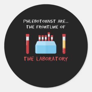 Phlebotomist Laboratory Blood Phlebotomy Syringe G Classic Round Sticker