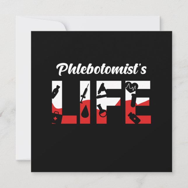 Phlebotomist Life Phlebotomy Syringe Blood Gift Invitation (Front)