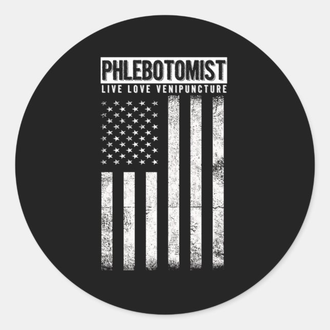 Phlebotomist Live Love Venipuncture Vein Blood Gif Classic Round Sticker (Front)