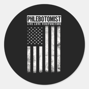 Phlebotomist Live Love Venipuncture Vein Blood Gif Classic Round Sticker