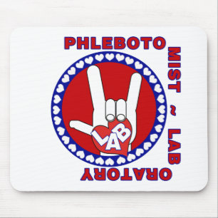 PHLEBOTOMIST LOVE LOGO LABAORTORY MOUSE MAT