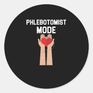 Phlebotomist Mode Blood Phlebotomy Syringe Gift Classic Round Sticker
