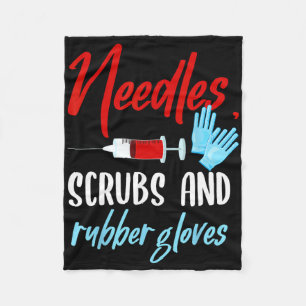 Phlebotomist Needles Scrubs Gloves Phlebotomy Tech Fleece Blanket