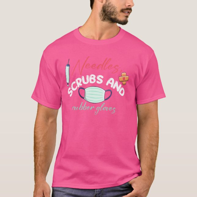 Phlebotomist Needles Scrubs Gloves Phlebotomy Tech T-Shirt (Front)