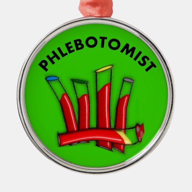Phlebotomist Ornament Artsy Lab Tubes (Front)