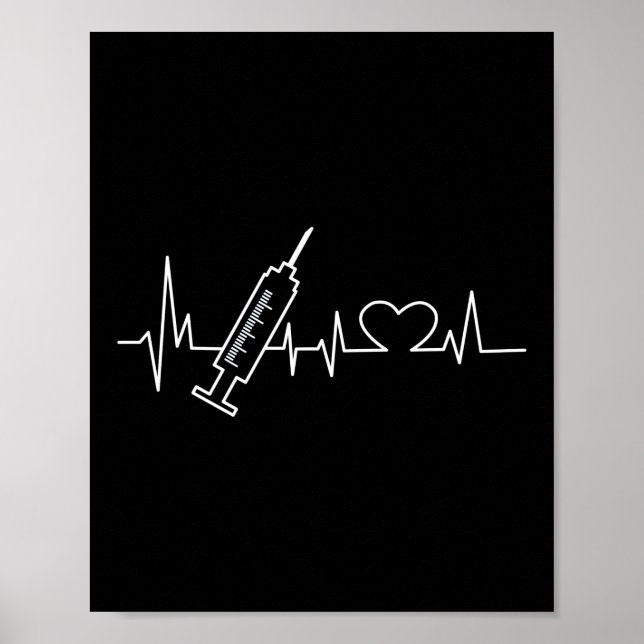 Phlebotomist Phlebotomy Phlebotomist Heartbeat Poster (Front)