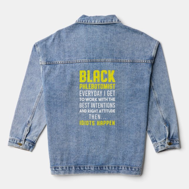 Phlebotomist Phlebotomy Technician   5  Denim Jacket (Back)