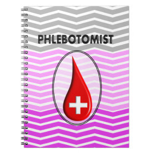 Phlebotomist Pink Chevron Blood Drop Notebook