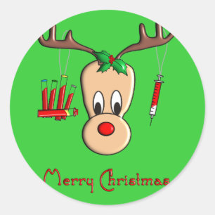 Phlebotomist Reindeer Christmas Gifts Classic Round Sticker
