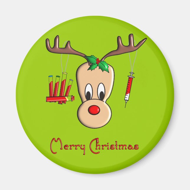 Phlebotomist Reindeer Christmas Gifts Magnet (Front)