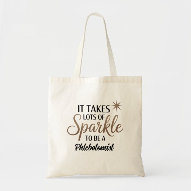 Phlebotomist Sparkle Tote – Funny Gift Bag (Front)