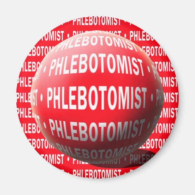 PHLEBOTOMIST SPHERE BLOOD DROP MAGNET (Front)