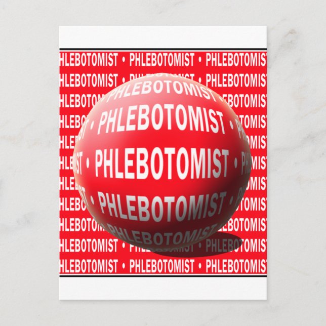 PHLEBOTOMIST SPHERE BLOOD DROP POSTCARD (Front)