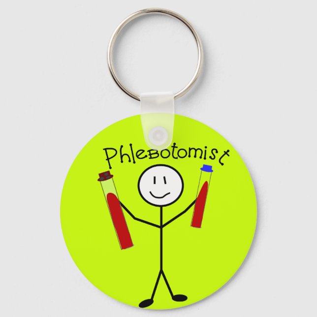 Phlebotomist Stick Person Key Ring (Front)