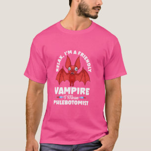 Phlebotomist Vampire Medical Humour Blood Draw Hal T-Shirt