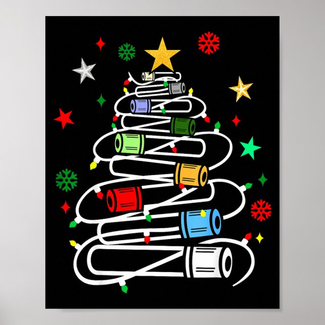 Phlebotomy Blood Tube Christmas Tree Phlebotomist  Poster (Front)