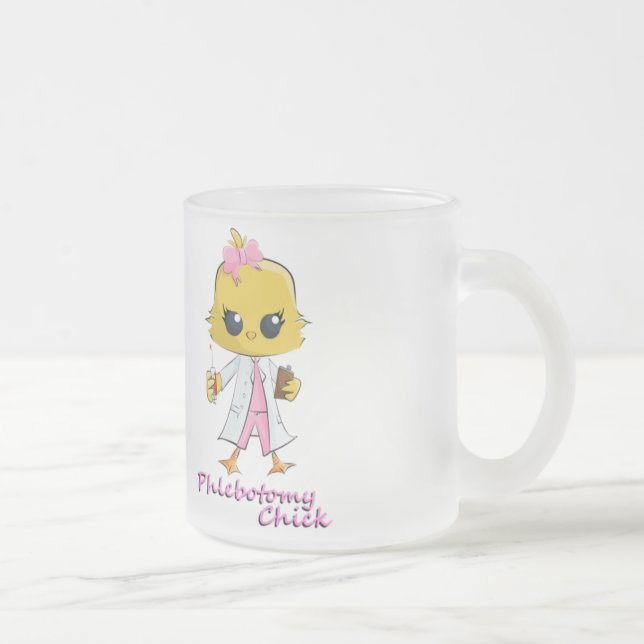 Phlebotomy Chick 10 oz Frosted Glass Coffee Mug (Right)