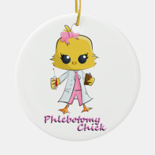 Phlebotomy Chick Ceramic Tree Decoration