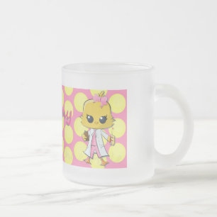 Phlebotomy Chick Dots Frosted Frosted Glass Mug