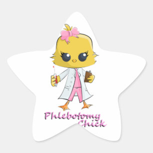 Phlebotomy Chick Star Sticker