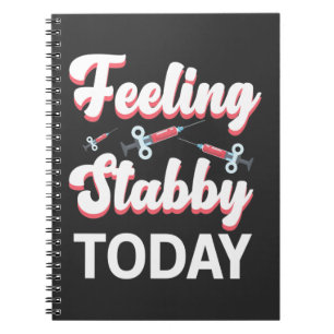 Phlebotomy Humor Syringe Draw Blood Venipuncture Notebook
