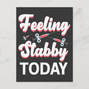 Phlebotomy Humour Syringe Draw Blood Venipuncture Postcard