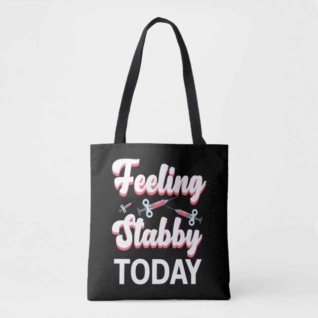 Phlebotomy Humour Syringe Draw Blood Venipuncture Tote Bag (Front)