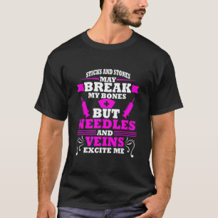 Phlebotomy Nurse Lab Tech Sticks Stones T-Shirt