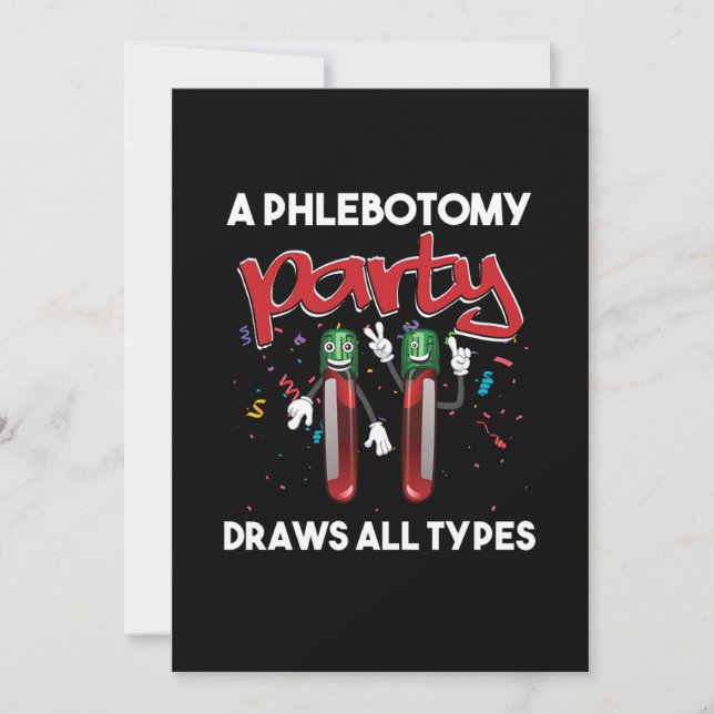 Phlebotomy Party Vacutainer Blood Phlebotomist Gif Invitation (Front)