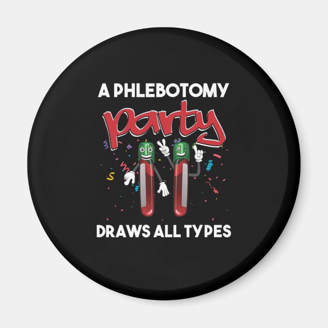 Phlebotomy Party Vacutainer Blood Phlebotomist Gif Magnet (Front)
