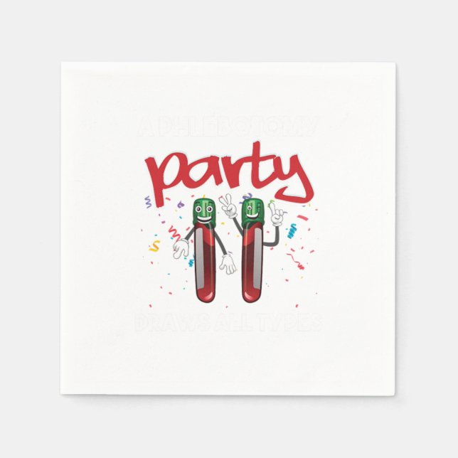Phlebotomy Party Vacutainer Blood Phlebotomist Gif Napkin (Front)