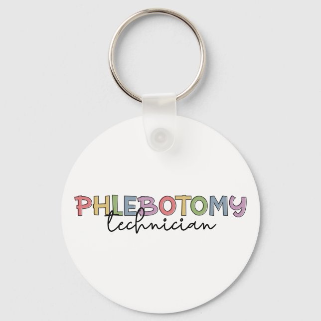 Phlebotomy Technician PBT Phlebotomy Tech Key Ring (Front)