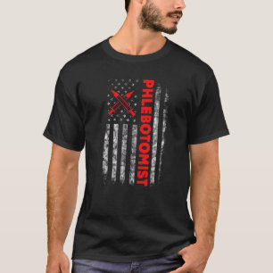 Phlebotomy Technician Phlebotomist Nurse Usa Ameri T-Shirt