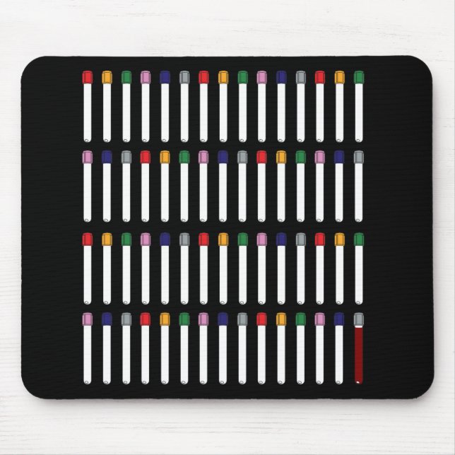 Phlebotomy Tubes Mouse Mat (Front)