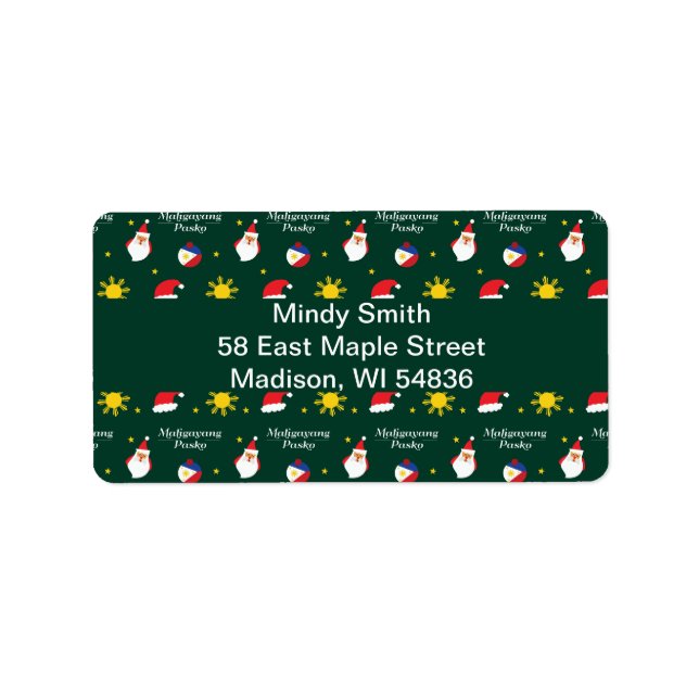 Phlippines Christmas Maligayang Pasko Tagalog Label (Front)