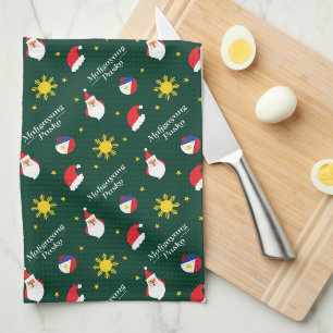 Phlippines Christmas Maligayang Pasko Tagalog Tea Towel