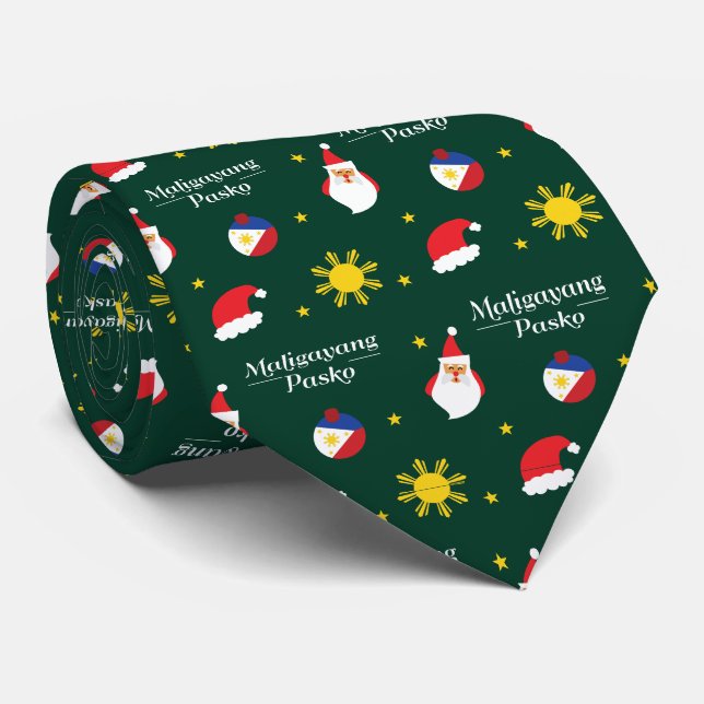Phlippines Christmas Maligayang Pasko Tagalog Tie (Rolled)