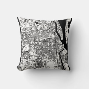 Phnom Penh Cambodia City Map Cushion