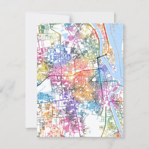 Phnom Penh Cambodia City Map Postcard